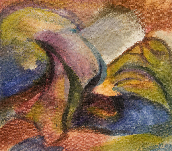 Canto dei grilli, 17.5 x 20 cm, Oil, natural glue, pigments, on antique hemp, 2025